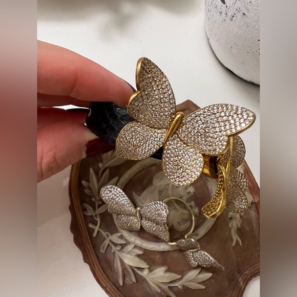 Solid 925 silver butterfly bracelet - Picture 4 of 12